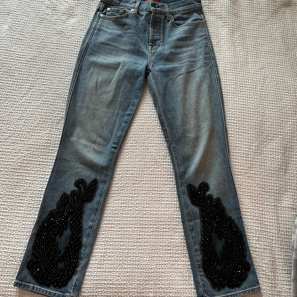 7 For All Mankind Beaded Ankle Jeans
